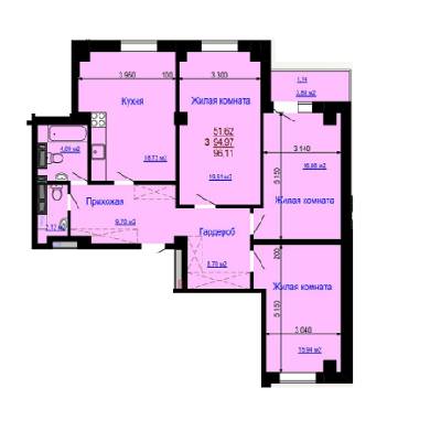 3-кімнатна 96.11 м² в ЖК Будинок на Зерновій від 14 400 грн/м², Харків