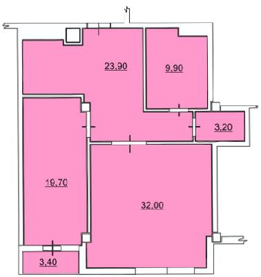 1-кімнатна 90.4 м² в ЖК Будинок на Набережній від забудовника, Харків