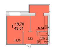 1-комнатная 43.01 м² в ЖК Европейский квартал от 9 520 грн/м², Винница