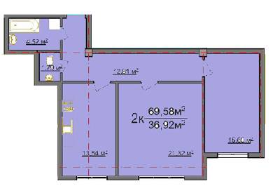 2-кімнатна 36.92 м² в КБ GENEVA від 18 500 грн/м², Львів