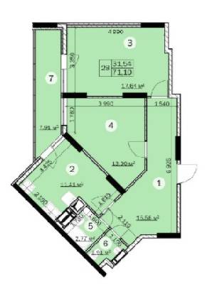 2-кімнатна 71.1 м² в ЖК Зірковий від 14 000 грн/м², м. Вишгород