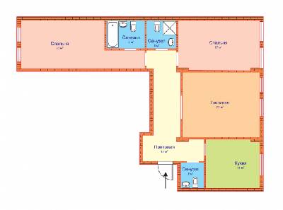 3-комнатная 97.5 м² в ЖК Zverinetskiy от застройщика, Киев