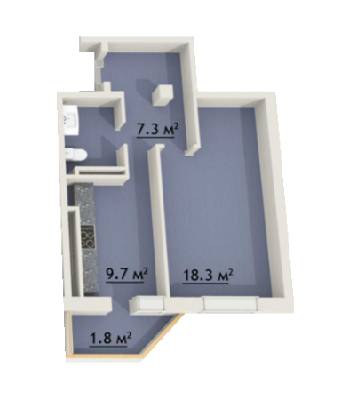 1-кімнатна 37.1 м² в ЖК Зодіак від 14 530 грн/м², Одеса