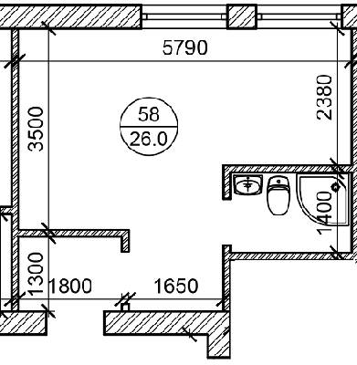 1-комнатная 26 м² в ЖК Индустриальный от застройщика, Харьков
