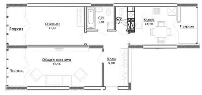 2-кімнатна 70.37 м² в ЖК Ірпінські Липки від 14 500 грн/м², м. Ірпінь