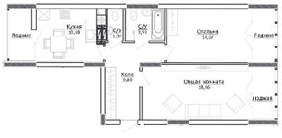 2-кімнатна 70.37 м² в ЖК Ірпінські Липки від 14 500 грн/м², м. Ірпінь