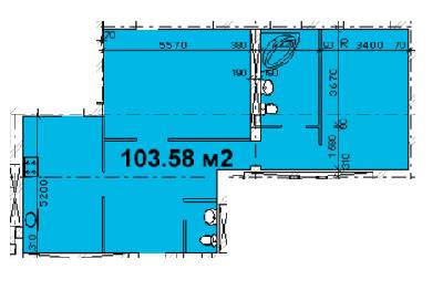 2-комнатная 103.58 м² в ЖК Каскад от застройщика, Днепр