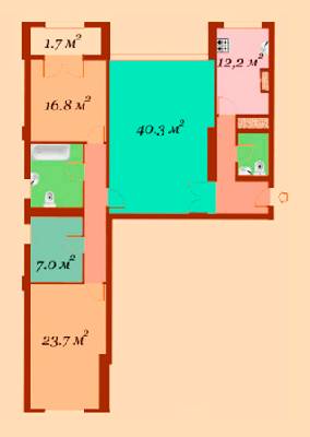 3-комнатная 127.4 м² в ЖК Кировский от 13 750 грн/м², Днепр