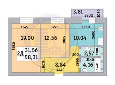 2-кімнатна 58.31 м² в ЖК Коломіївський від 22 990 грн/м², Київ
