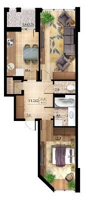 2-комнатная 61.8 м² в ЖК Комфорт Таун от застройщика, Киев