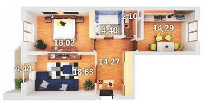 2-кімнатна 73.04 м² в ЖК Атлант 2 від 12 640 грн/м², смт Коцюбинське