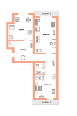 2-комнатная 77.16 м² в ЖК Краковский от 30 800 грн/м², Львов