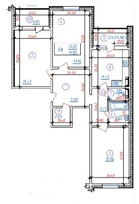 3-комнатная 97.85 м² в ЖК Кристер Град от застройщика, Киев
