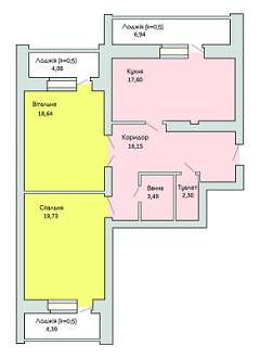 2-кімнатна 85.62 м² в ЖК Левада від 11 500 грн/м², м. Бориспіль