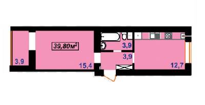 1-кімнатна 39.8 м² в ЖК Квартал Гімназійний від забудовника, Івано-Франківськ