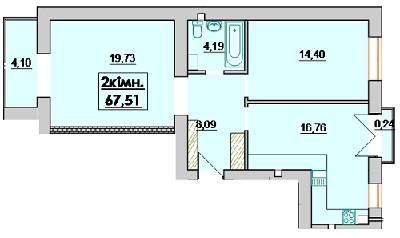 2-кімнатна 67.51 м² в ЖК Лемківський від 10 800 грн/м², Івано-Франківськ