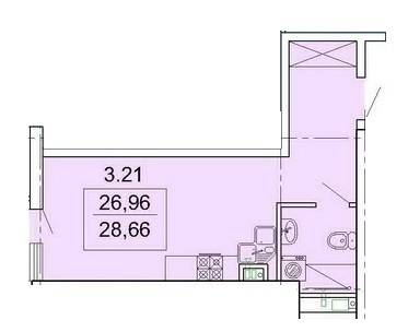 1-кімнатна 28.66 м² в ЖК Лімнос від 29 370 грн/м², Одеса