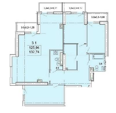 3-кімнатна 132.74 м² в ЖК Лімнос від 29 370 грн/м², Одеса
