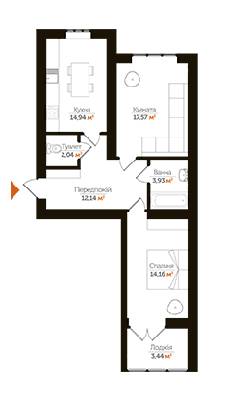 2-комнатная 68.22 м² в ЖК LYSTOPAD от 13 770 грн/м², Ивано-Франковск