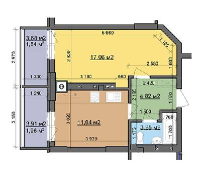 1-кімнатна 40.57 м² в ЖК Леви Міста від 17 000 грн/м², Львів