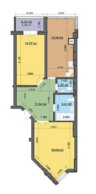 2-комнатная 72.27 м² в ЖК Леви Міста от 16 000 грн/м², Львов