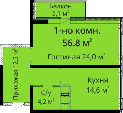 1-кімнатна 56.8 м² в ЖК Мандарин від забудовника, Одеса