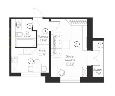 1-кімнатна 34.1 м² в ЖК Металіст від 17 550 грн/м², Харків