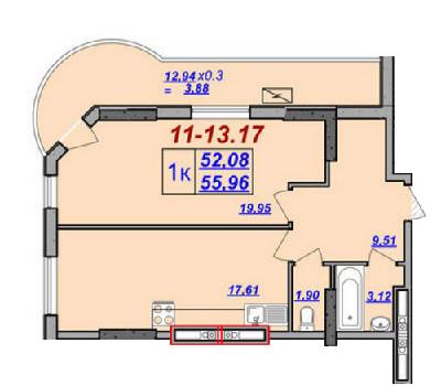 1-кімнатна 55.96 м² в ЖК Мілос від 21 380 грн/м², Одеса
