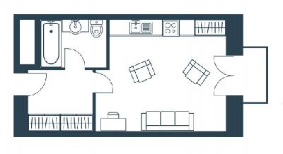 1-комнатная 32.7 м² в ЖК Аврора от 11 500 грн/м², г. Буча