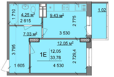 1-кімнатна 33.78 м² в ЖК Мозаїка від забудовника, Київ