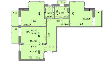 3-кімнатна 79.89 м² в ЖК Мозаїка від забудовника, Київ