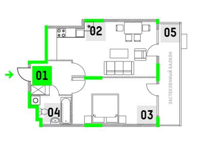 1-комнатная 60.58 м² в ЖК Jack House от 59 310 грн/м², Киев