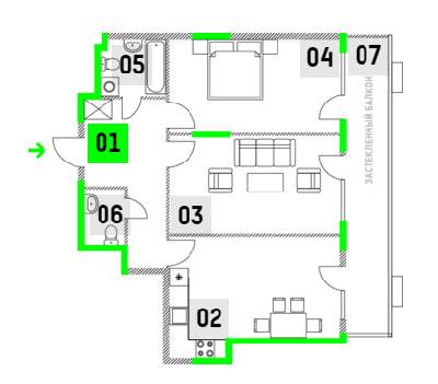 2-комнатная 86.57 м² в ЖК Jack House от 51 990 грн/м², Киев