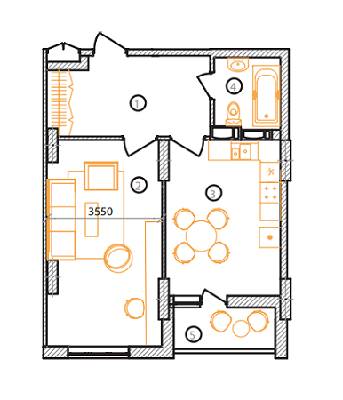 1-кімнатна 52.4 м² в ЖК на вул. Драгоманова, 38 від 22 800 грн/м², Київ