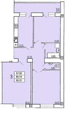 3-комнатная 95.01 м² в ЖК на Ефимова от 13 800 грн/м², Одесса