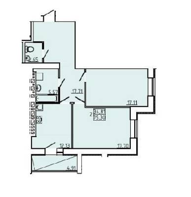 2-комнатная 75.3 м² в ЖК Рогатинский от 15 000 грн/м², Харьков