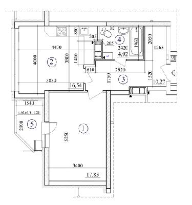 1-комнатная 50.79 м² в ЖК на Толбухина от застройщика, Киев