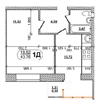 1-комнатная 40.75 м² в ЖК на ул. 600-летия от 16 500 грн/м², Винница