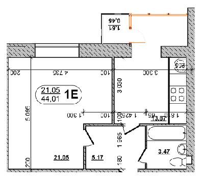 1-комнатная 44.01 м² в ЖК на ул. 600-летия от 16 500 грн/м², Винница