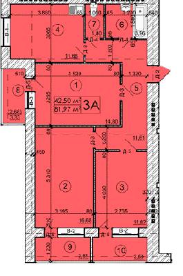 3-комнатная 81.97 м² в ЖК на ул. 600-летия, 17 от застройщика, Винница