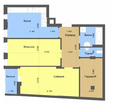 2-комнатная 71.55 м² в ЖК на ул. Богдана Хмельницкого, 109 от 17 500 грн/м², Львов