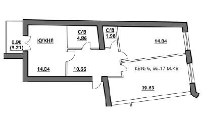 3-кімнатна 66.17 м² в ЖК на вул. Богдана Хмельницького, 27А від забудовника, Львів