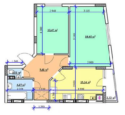 2-кімнатна 61.29 м² в ЖК на вул. Боднарська, 14-16 від забудовника, Львів