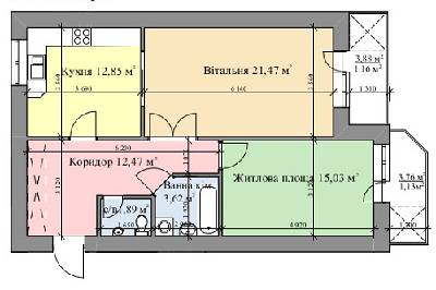 2-кімнатна 69.62 м² в ЖК на вул. Врубеля, 15 від забудовника, Львів