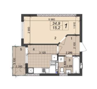 1-кімнатна 34.9 м² в ЖК на вул. Врубеля, 42А від 15 000 грн/м², Львів