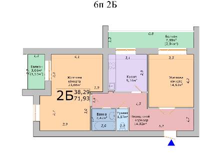 2-комнатная 71.93 м² в ЖК на вул. Героїв Дніпра, 7/1 от 11 000 грн/м², Черкассы