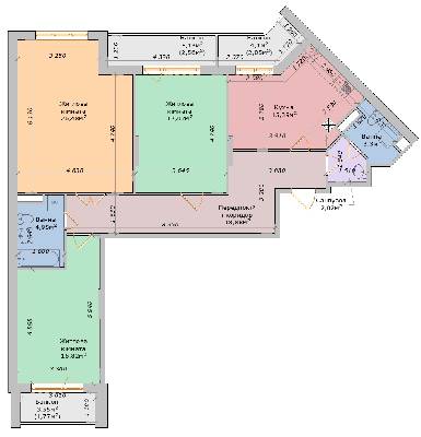 3-комнатная 115.67 м² в ЖК на вул. Грушевського (Котовського), 110 от 14 400 грн/м², Черкассы