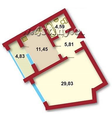 1-кімнатна 55.71 м² в ЖК на вул. Елизаветы Чавдар, 3, 5, 7, 9 від забудовника, Київ