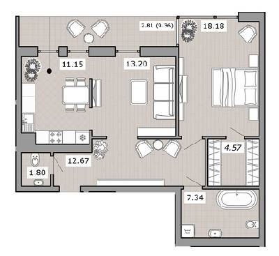 2-кімнатна 71.73 м² в ЖК на вул. Єфремова, 26 від 33 280 грн/м², Львів