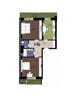 2-комнатная 79.9 м² в ЖК на ул. Замарстыновская, 79 от 19 650 грн/м², Львов